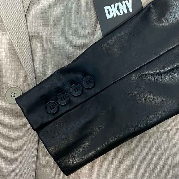 DKNY Mixed Media Tailored Jacket - Picture 3 of 14